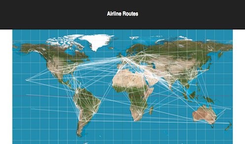 Screenshot of airline
            routes viewer application